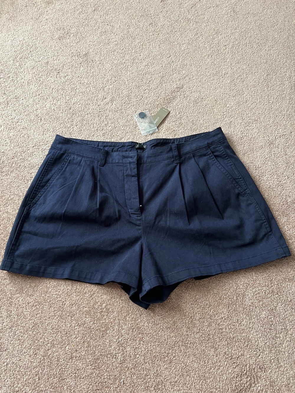 J. Crew Navy High-Waist Pleated Women's Shorts